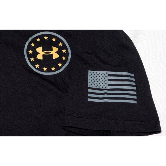 Under Armour United States of America Shirt XL Flag Logo On Back Heatgear UA USA - Picture 5 of 9